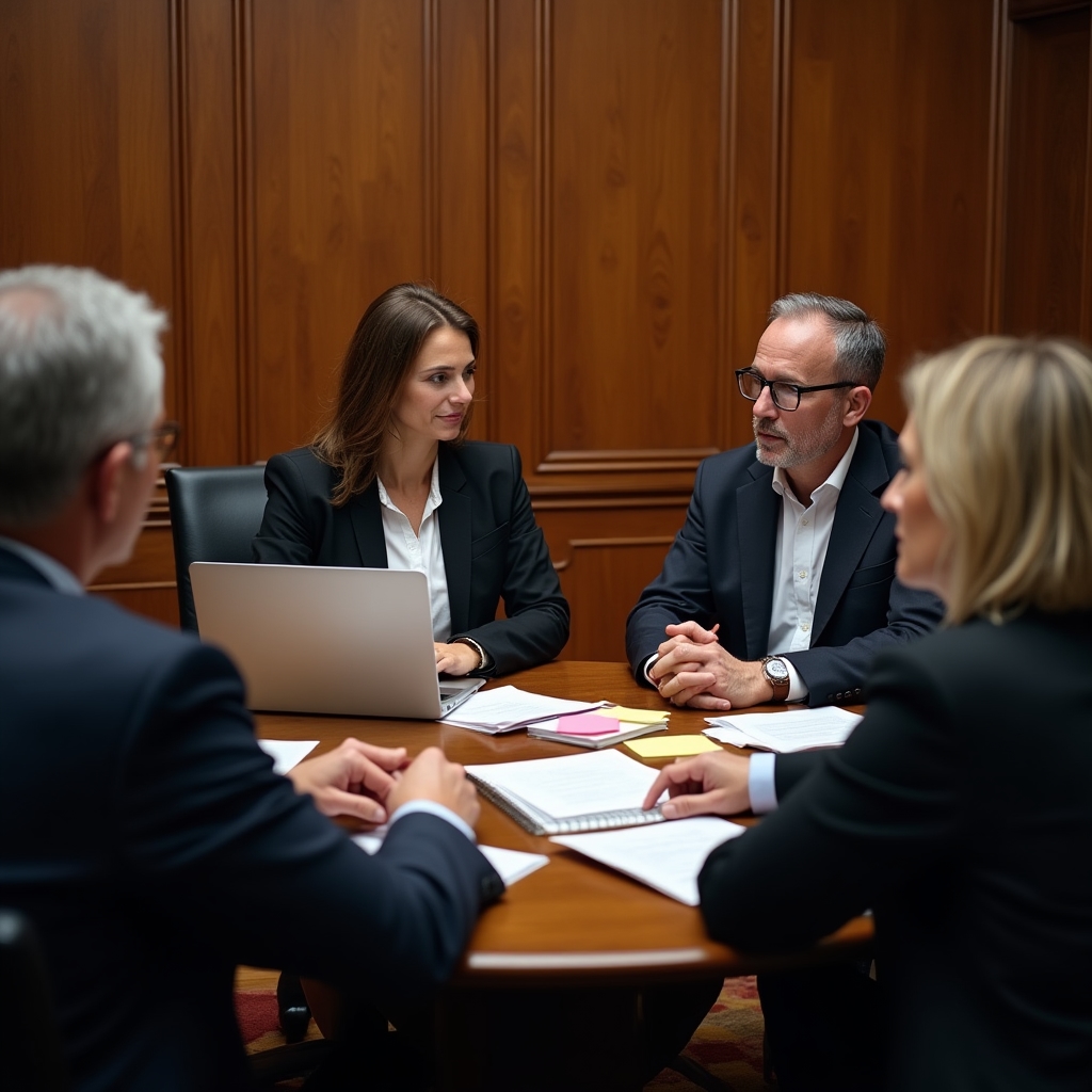 Echipa Nolvureo discutând structura programului de formare